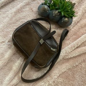 Vintage Burberrys of London Genuine Suede / Leather Handbag. Made in Italy